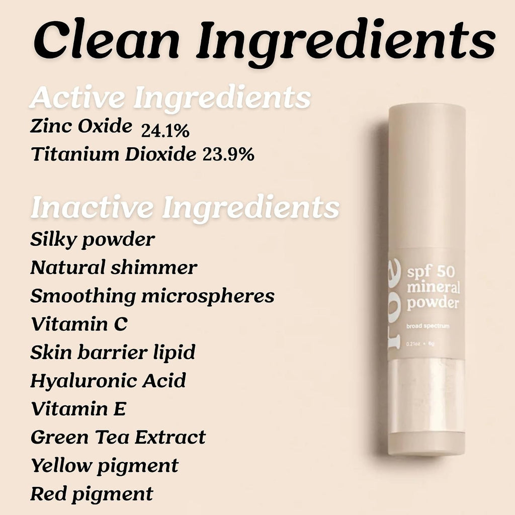 Mineral SPF 50 Reef Safe Powder Sunscreen for Face & Body - Kids & Adults
