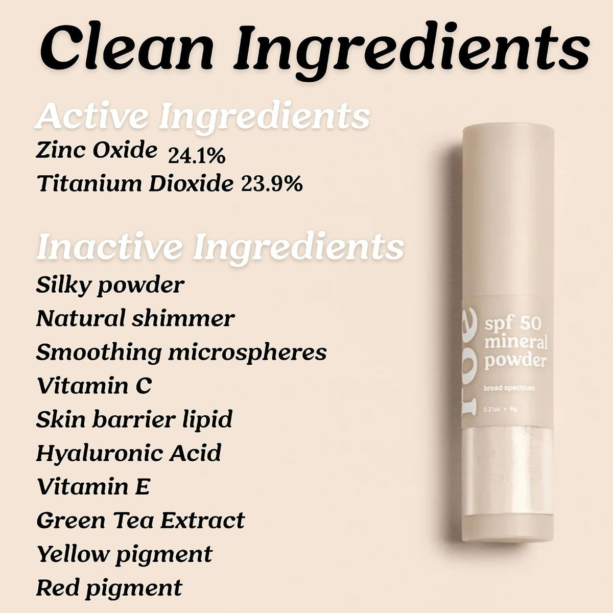 Mineral SPF 50 Reef Safe Powder Sunscreen for Face & Body - Kids & Adults