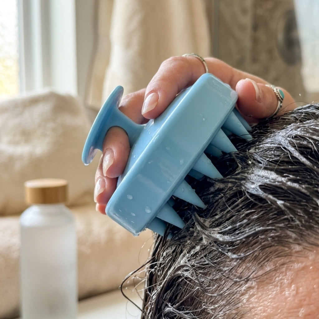 Scalp Scrubber & Hair Growth Massager 2-Pack - Gentle Silicone Head Cleaner