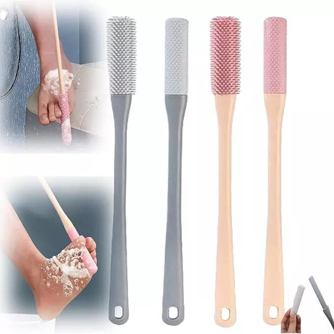 Toe Gap Cleaning Brush Set Long Handle Silicone Soft Rubber Deep Cleansing