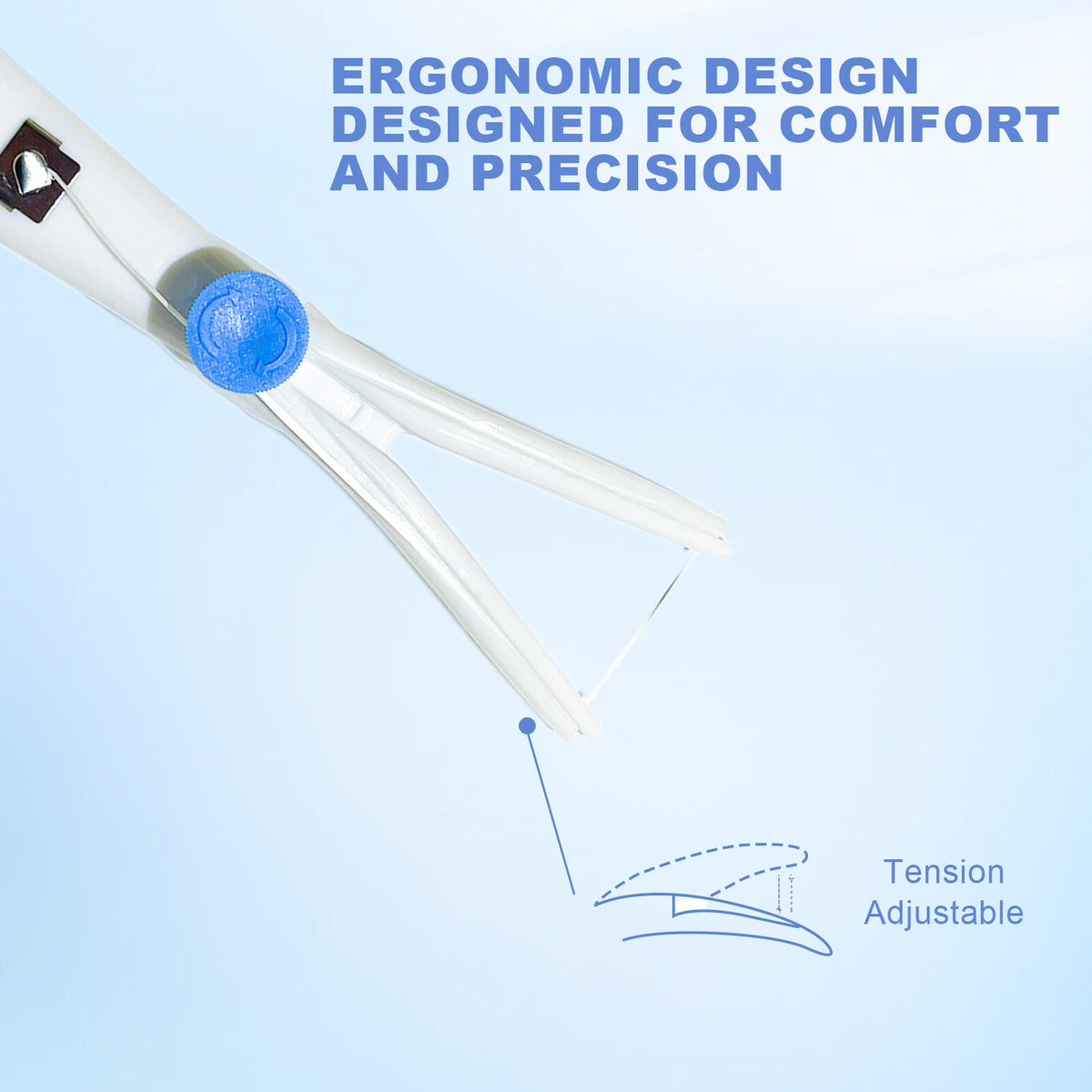 Reusable Dental Floss Holder with Adjustable Tension and Preloaded Floss