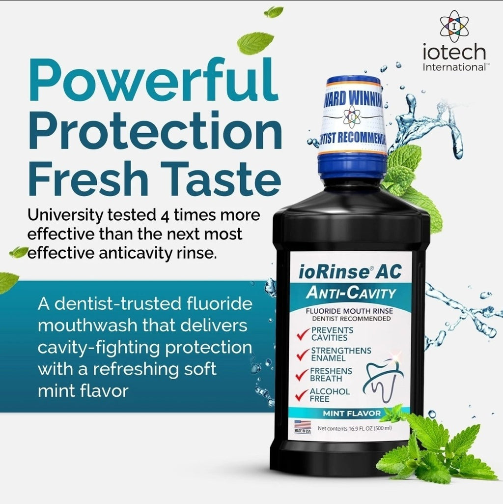 Anticavity Fluoride Mouthwash with Molecular Iodine - Alcohol-Free Oral Care