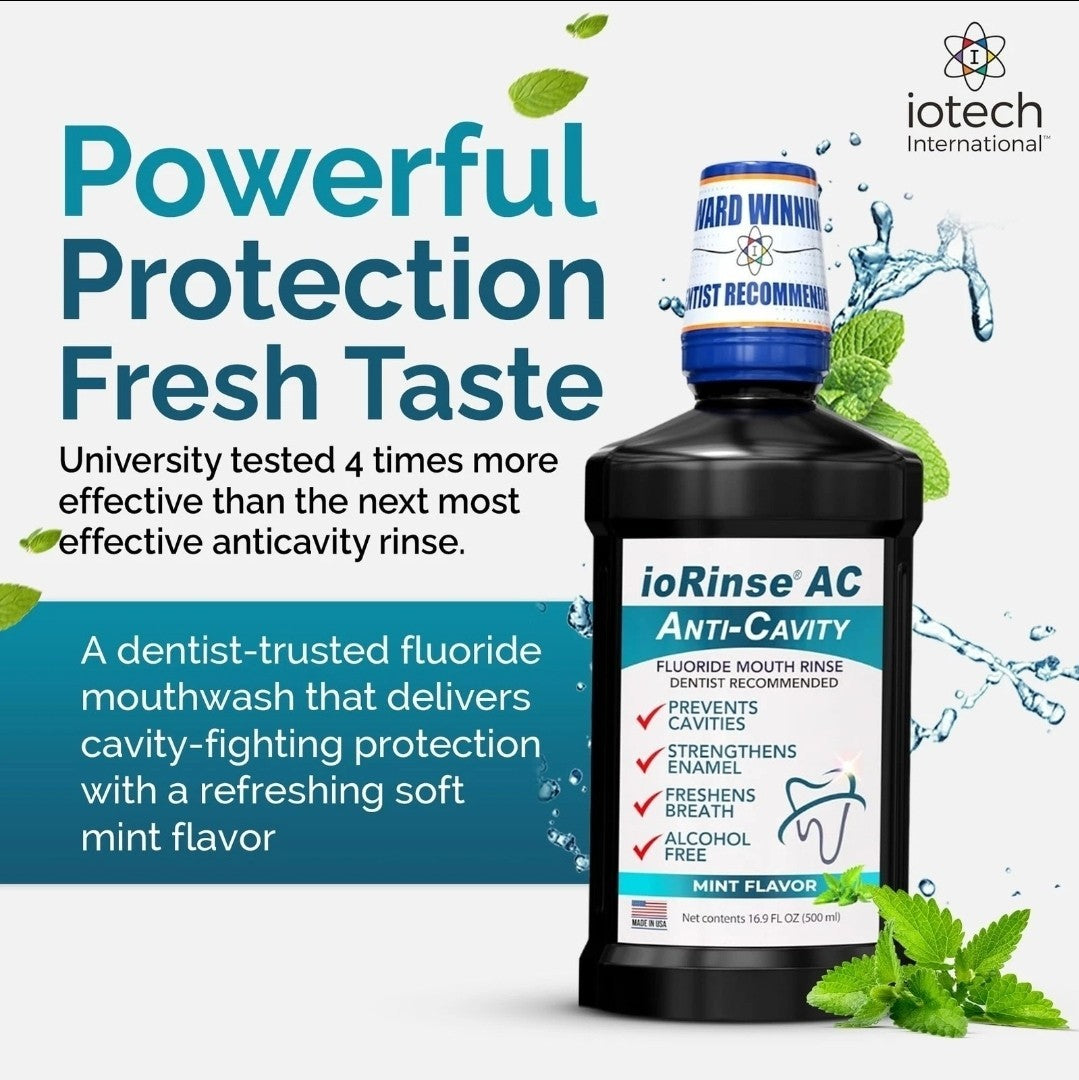 Anticavity Fluoride Mouthwash with Molecular Iodine - Alcohol-Free Oral Care