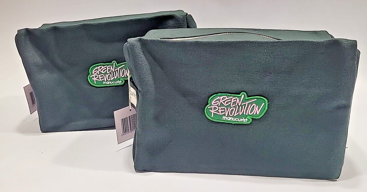 Large Green Canvas Bag Set for Manicure & Nail Kit Storage