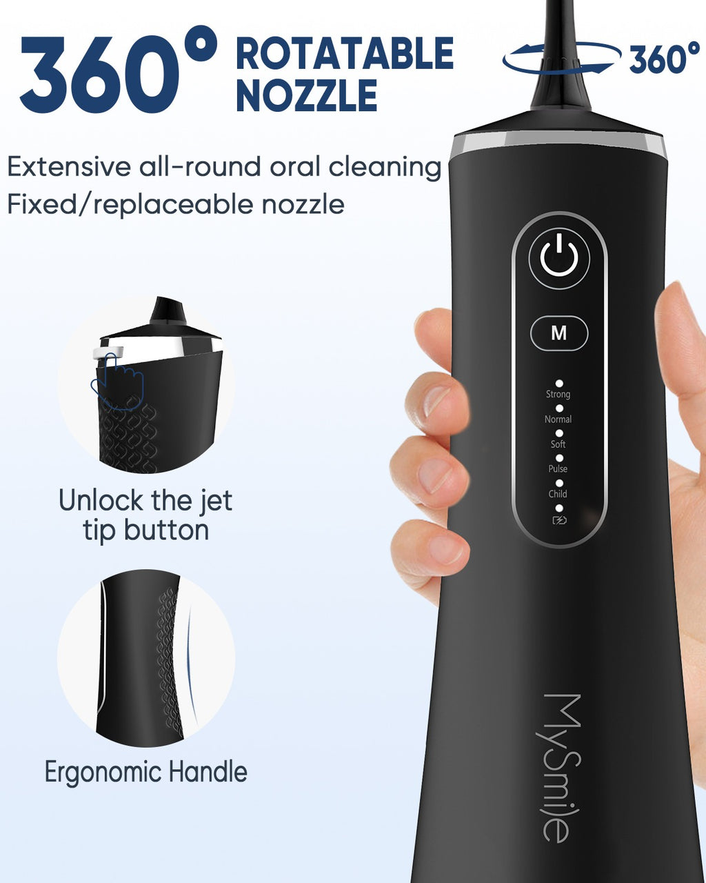 Cordless Water Flosser with 8 Nozzles, Oral Irrigator for Dental Cleaning