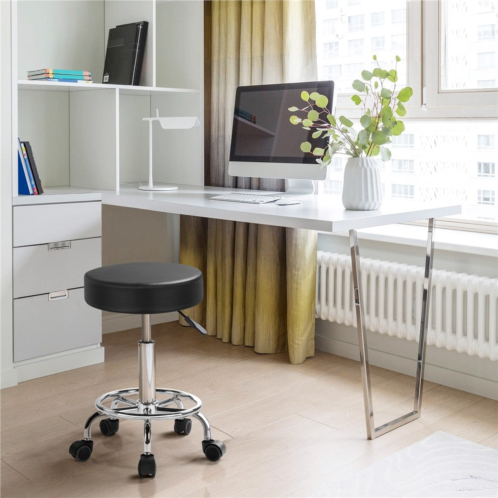 Adjustable Salon Spa Stool with Swivel Castors and Footrest