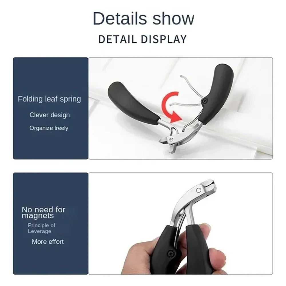 Heavy Duty Long Handle Toenail Clippers for Seniors - Curved Stainless Steel Nail Trimmers