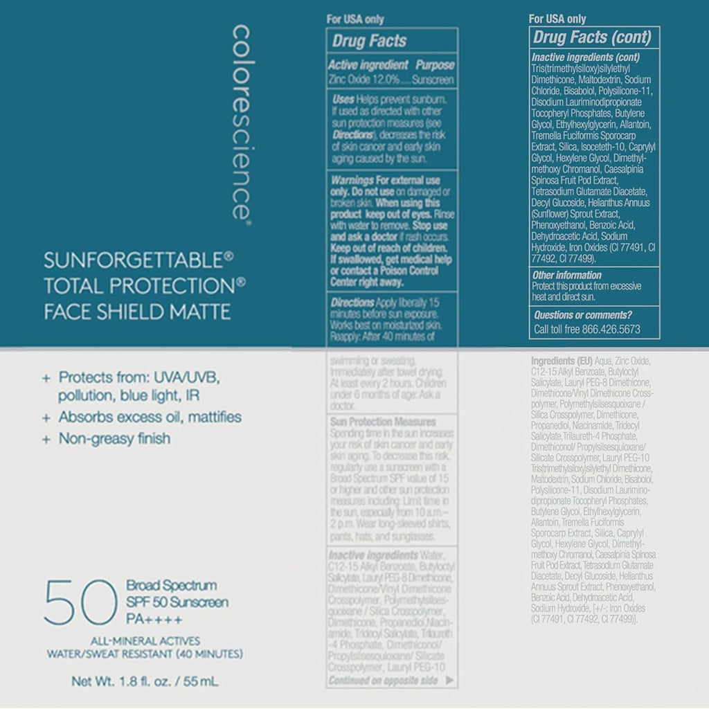 SPF 50 Face Shield Sunscreen for Oily Skin, Fragrance-Free, Water-Resistant
