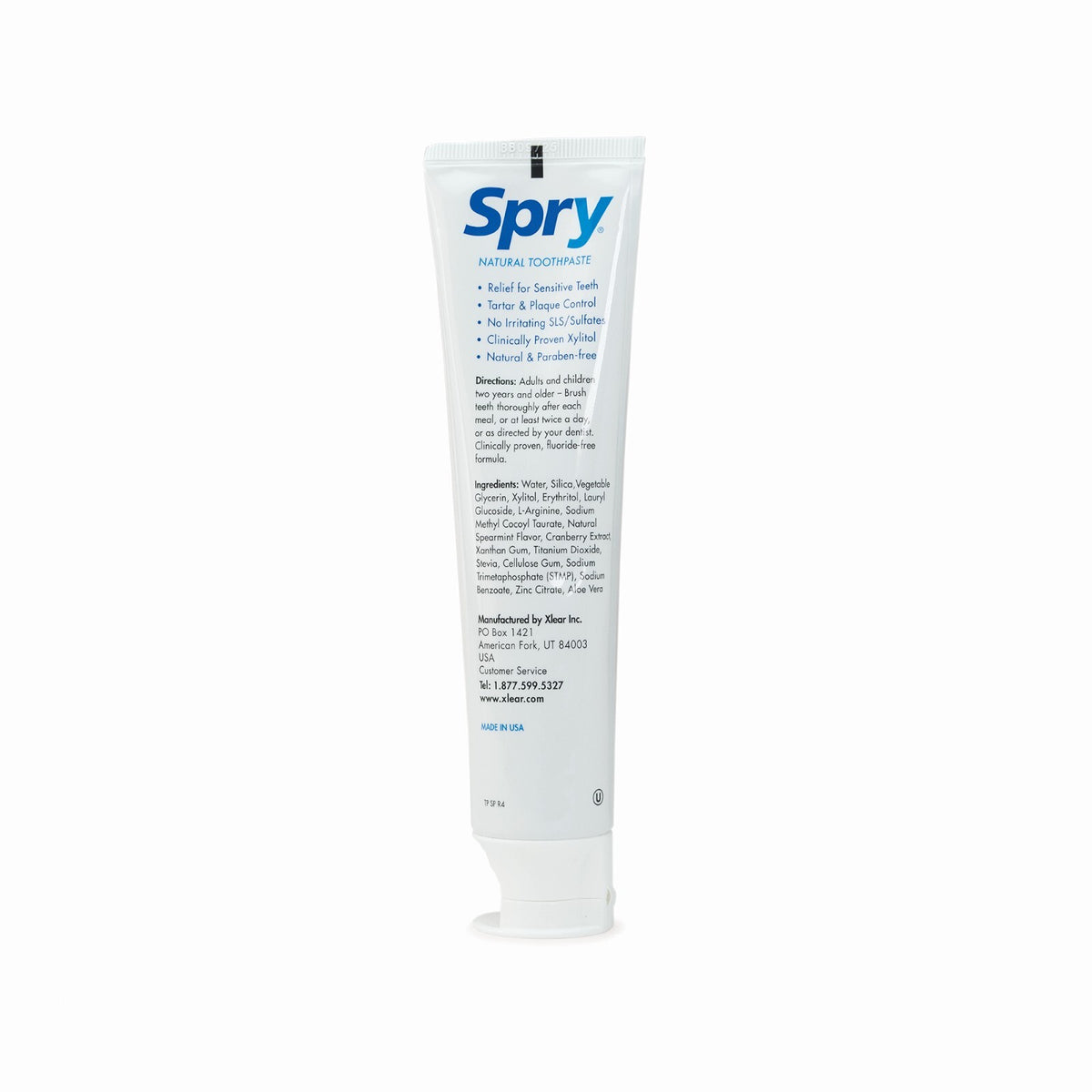Xylitol Fluoride-Free Spearmint Toothpaste for Whitening & Fresh Breath - Pack of 1