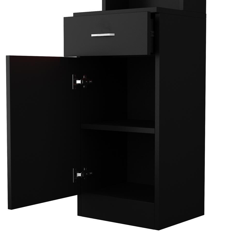 Density Board Wall Mount Salon Storage Cabinet with Shelves & Drawer