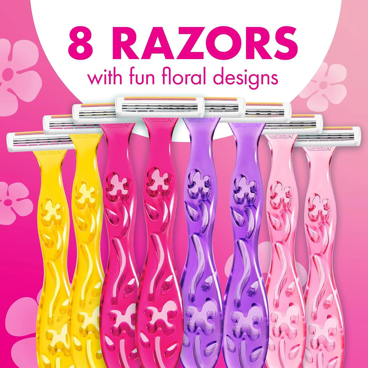 Disposable Razors with Aloe Vera - 3 Blade, 8-Pack for Men & Women
