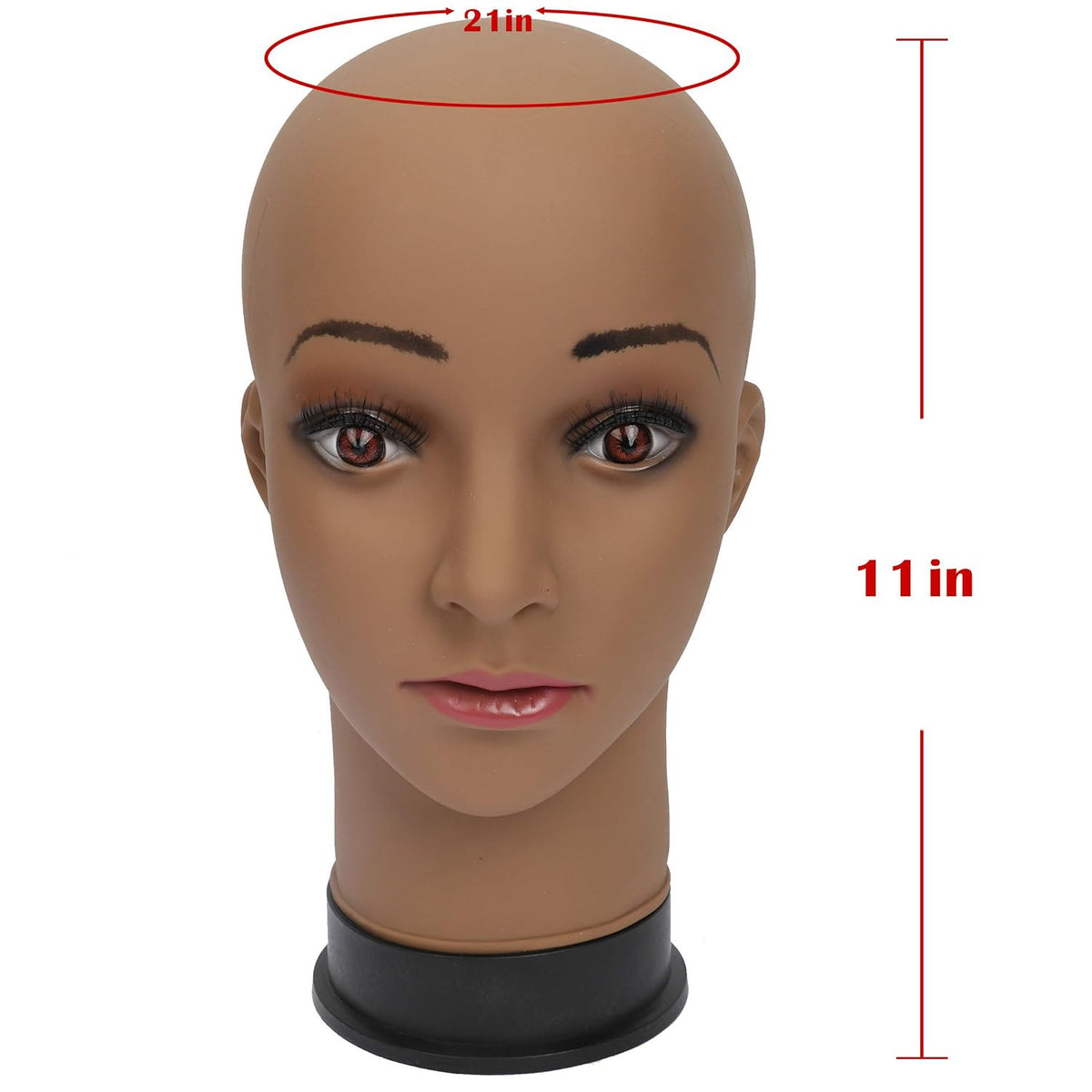 Brown Mannequin Head for Wig Making and Cosmetology Practice
