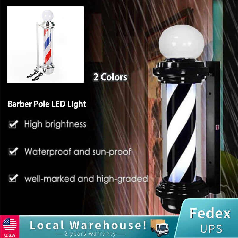 LED Barber Pole Light Sign for Hair Salons and Barber Shops Outdoor