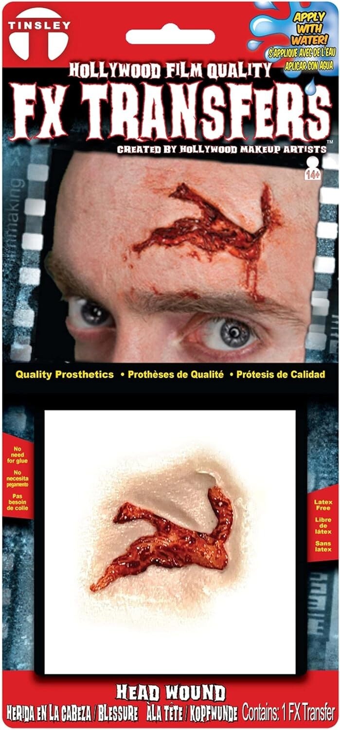 Latex Head Wound Kit Standard for Special Effects Makeup