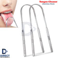 Stainless Steel Tongue Scraper Cleaner 2-Pack for Fresh Breath Oral Hygiene