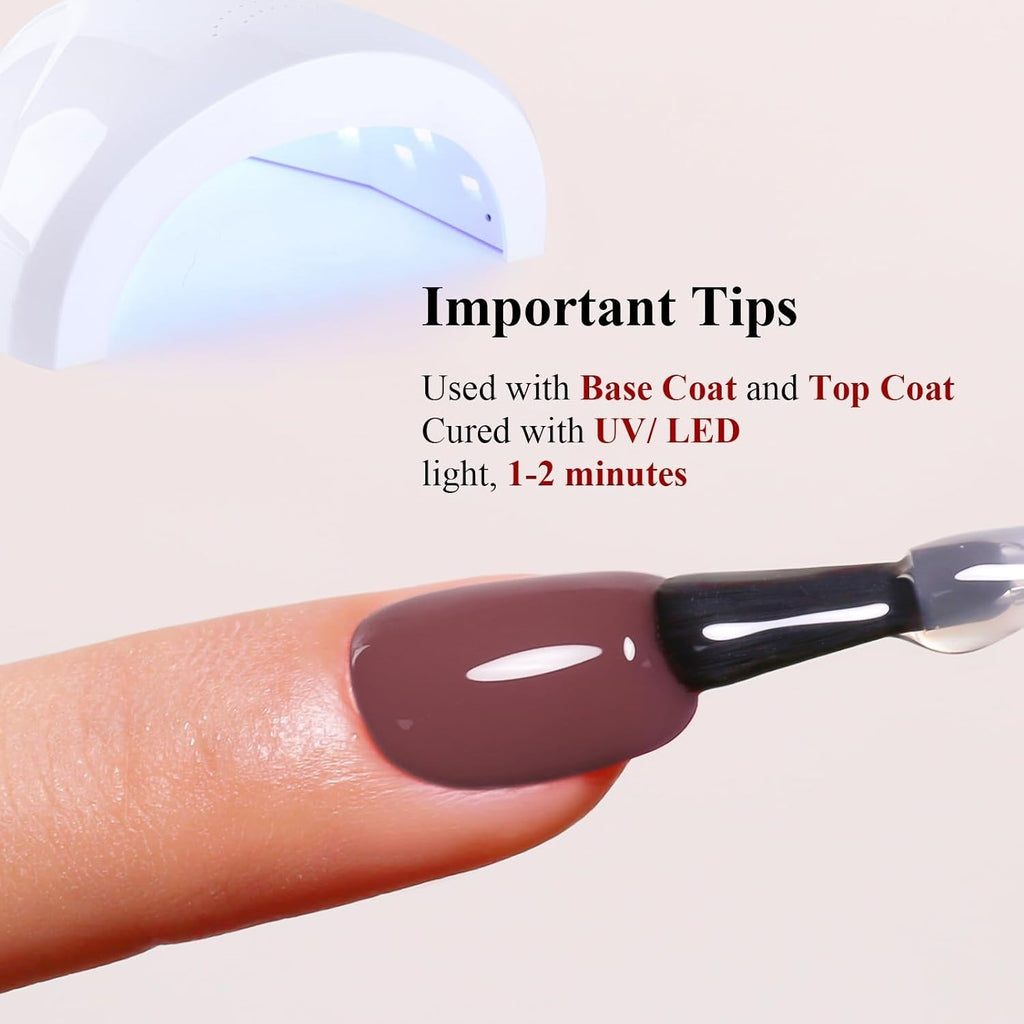 Coffee Brown Gel Nail Polish - Long Lasting 0.5 Fl Oz UV & LED Soak Off