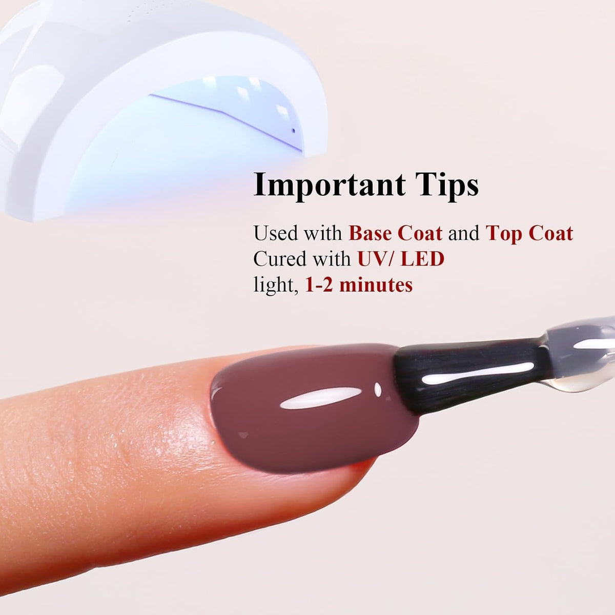 Coffee Brown Gel Nail Polish - Long Lasting 0.5 Fl Oz UV & LED Soak Off
