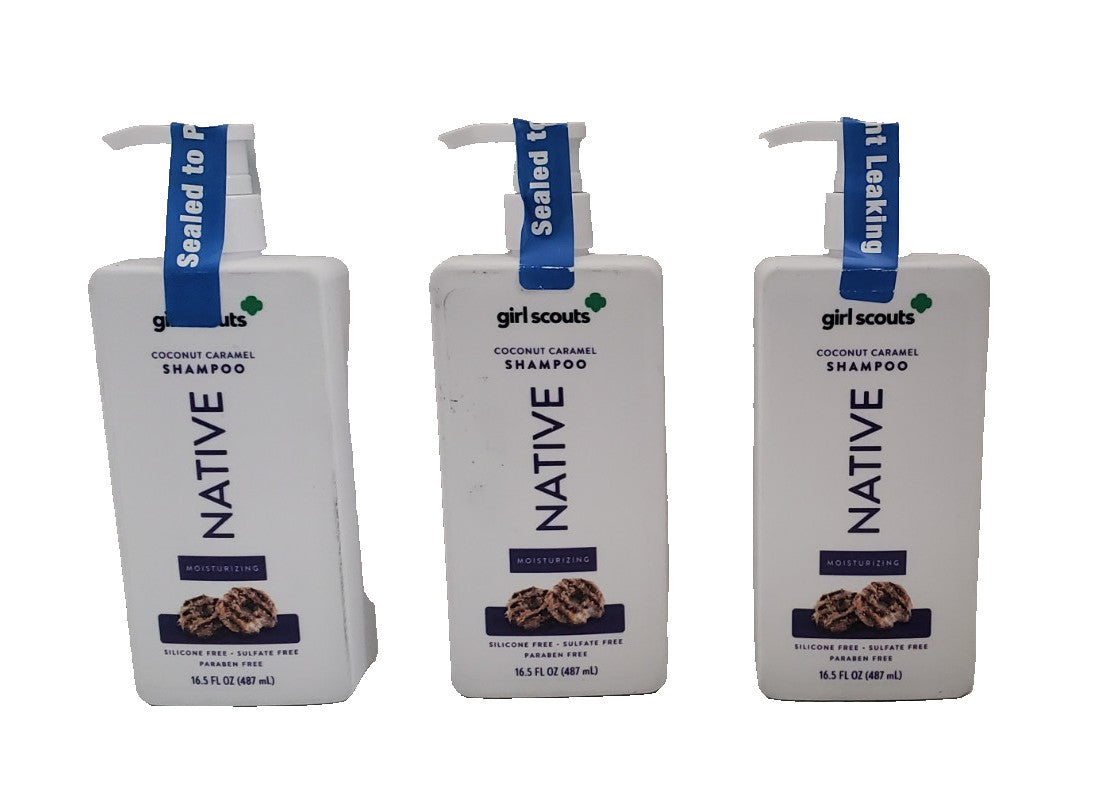 Moisturizing Coconut Caramel Shampoo for Girls - Native Girl Scouts 16.5 oz Set of 3