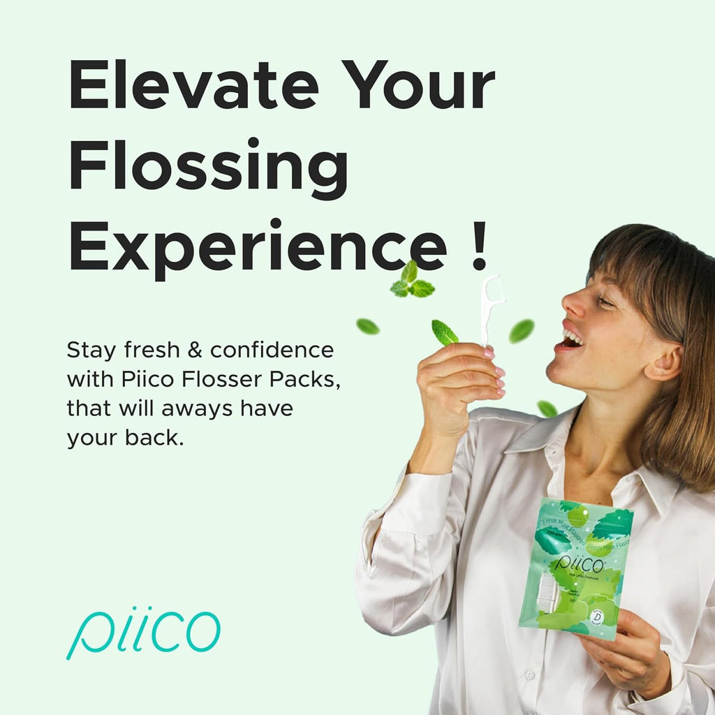 Flavored Dental Flossers for Adults - Resealable, Portable, Floral Mint