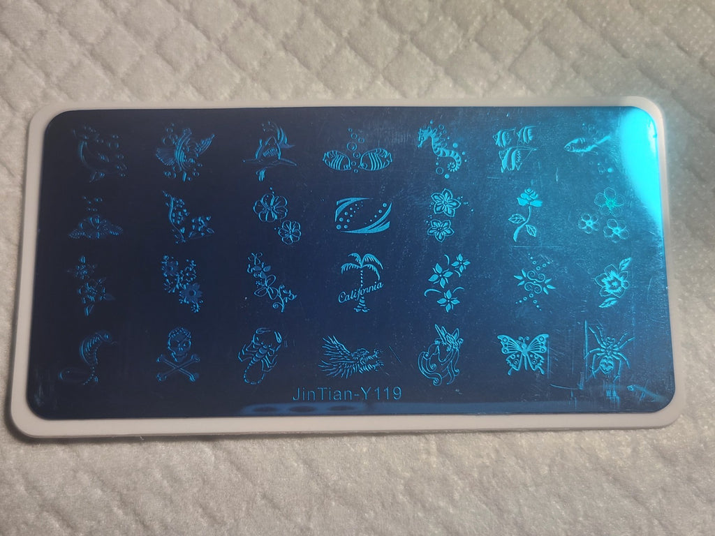 Nail Stamping Plate Ocean Flowers Y-119 - Manicure Nail Art Design