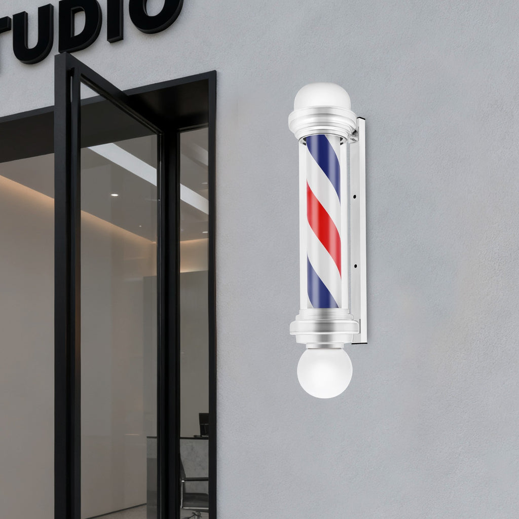 Rotating LED Sign Lamp for Barber Shop Pole Red Blue White Light