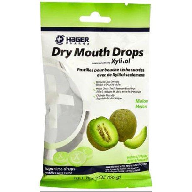 Xylitol Dry Mouth Drops with Melon Flavor - Sugar-Free Oral Care, 2 oz