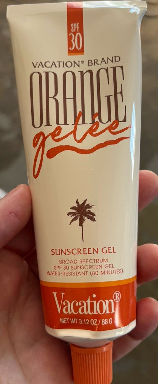 Vacation Brand SPF30 Sunscreen Gel with Orange Gelee 3.12oz Pack of 2