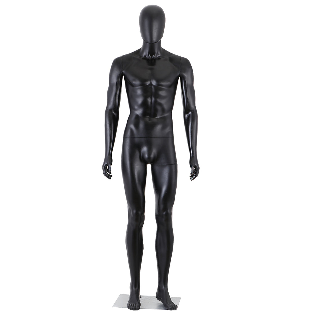 Full Body Adjustable Male Mannequin Stand 73 Inch Black for Fashion Display