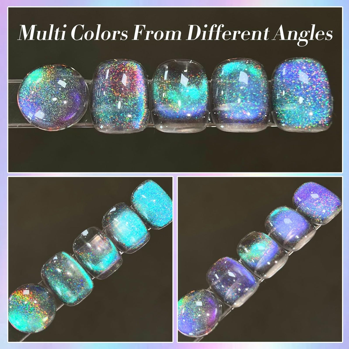 Magnetic Cat Eye Gel Nail Polish - Blue 0.5 Fl Oz, Long-Lasting & Holographic