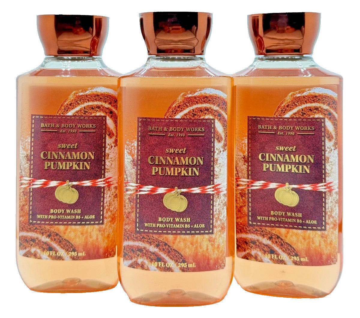 Set of 3 Bath & Body Works Sweet Cinnamon Pumpkin Body Wash 10 oz