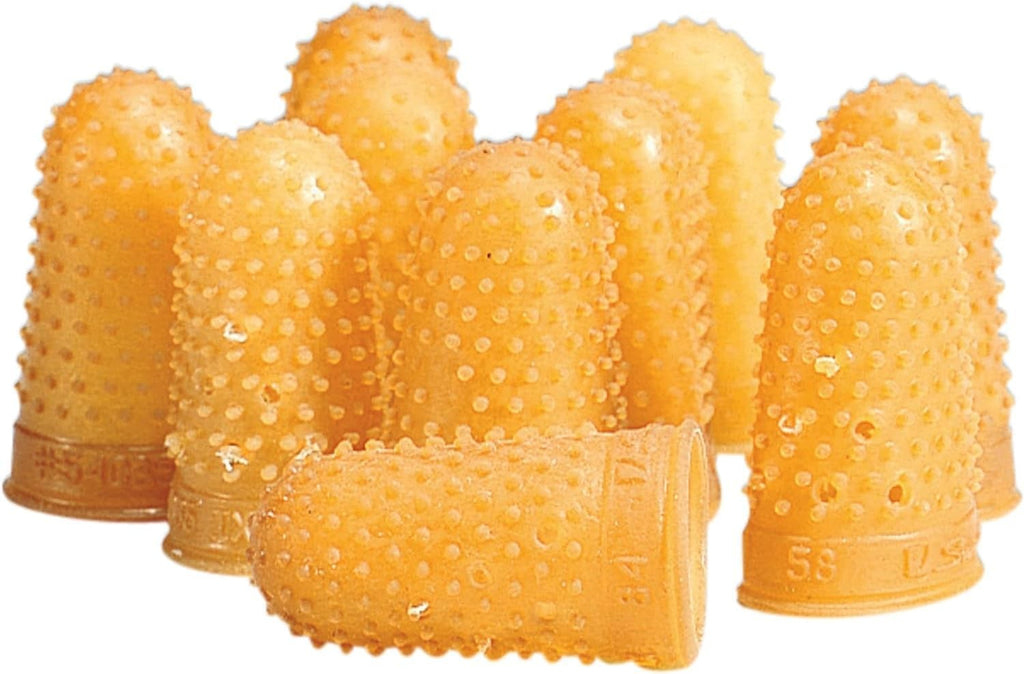 Extra Large Rubber Finger Tips - Size 14 Amber, Finger Protector for Office & Mail Handling