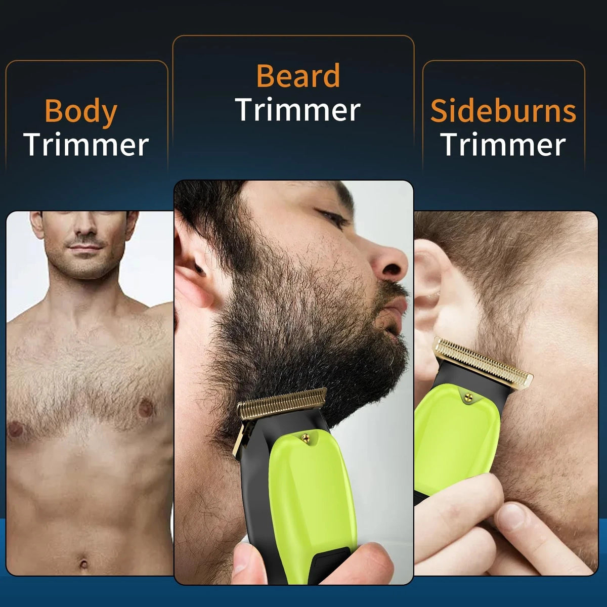 Rechargeable Cordless Beard & Hair Trimmer with LED Display - Men’s Grooming Kit