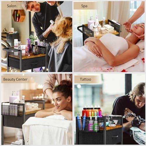 Mobile Salon Trolley Cart with Wheels for Hair Stylists & Barbers