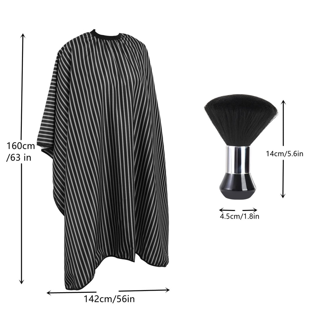 Professional Hair Cutting Cape with Adjustable Neck and Duster Brush - Large Salon Cover