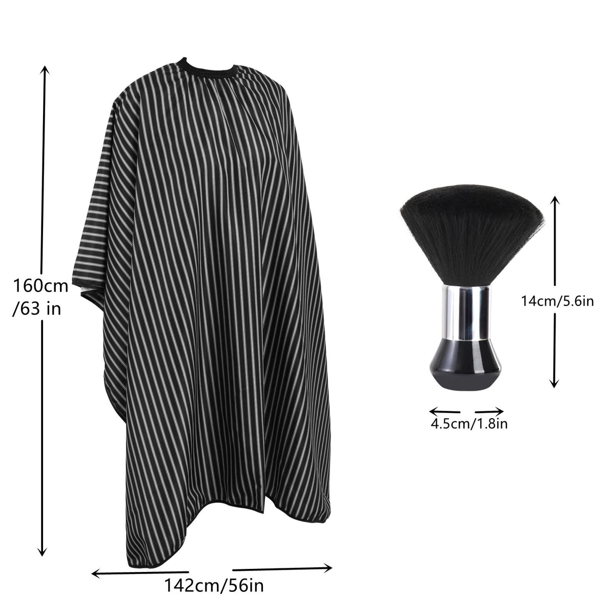 Professional Hair Cutting Cape with Adjustable Neck and Duster Brush - Large Salon Cover
