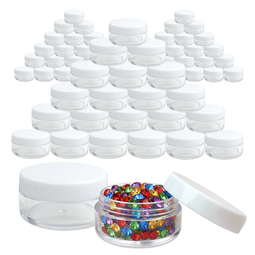 100pcs 10ml Cosmetic Sample Jars with Screw Cap - Clear Reusable Containers for Makeup, Cream, Glitter