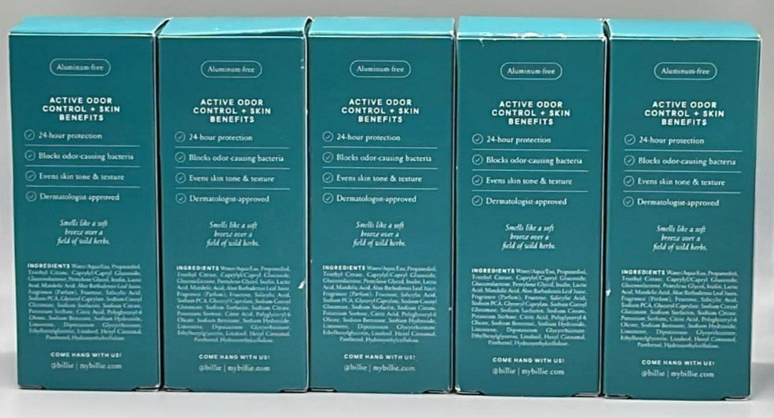 5-Pack Aluminum-Free AHA Deodorant Gel - Odor-Preventing, Botanic Air Scent, 1.7 FL OZ