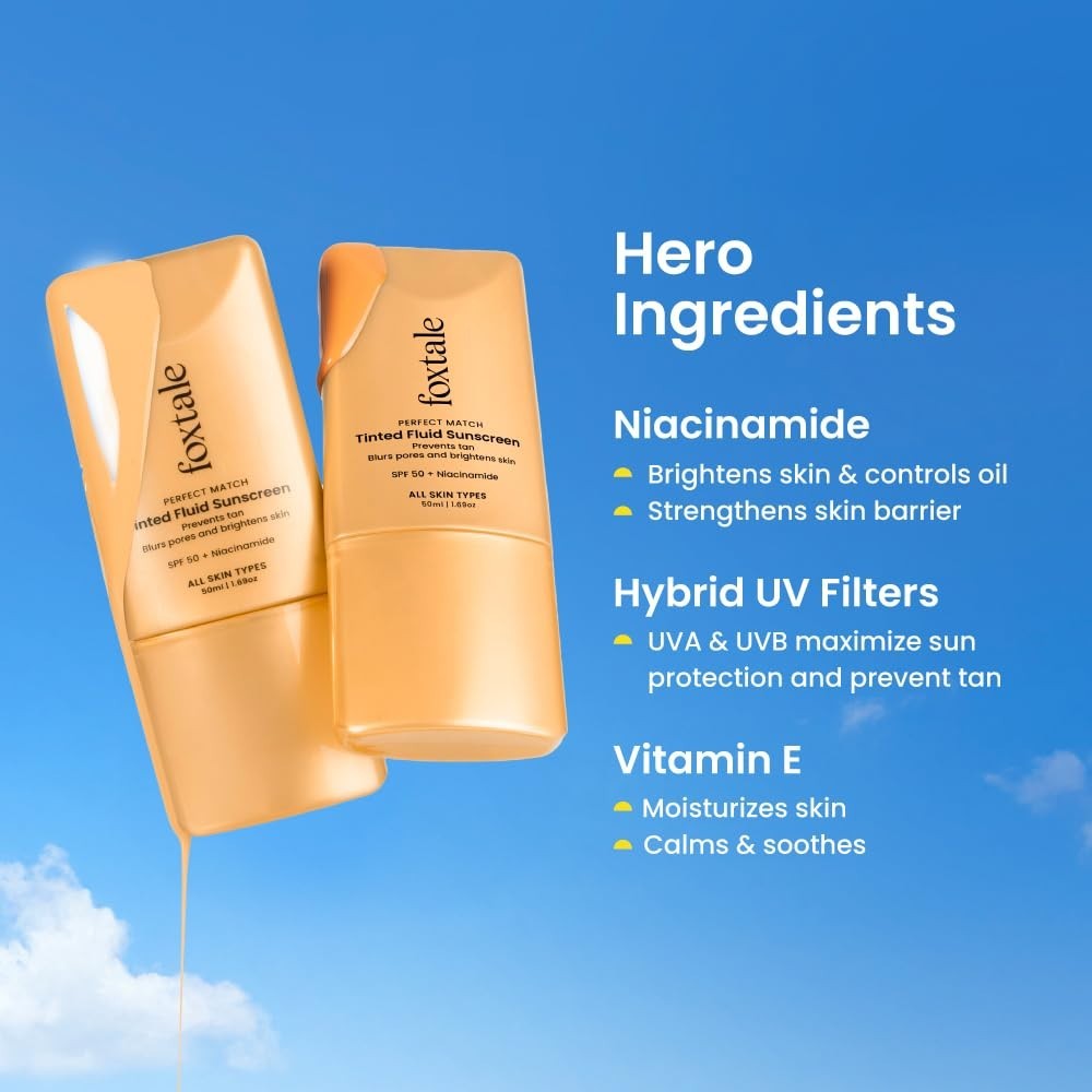 SPF 50 Tinted Sunscreen Caramel with Niacinamide & Vitamin E - 50ml