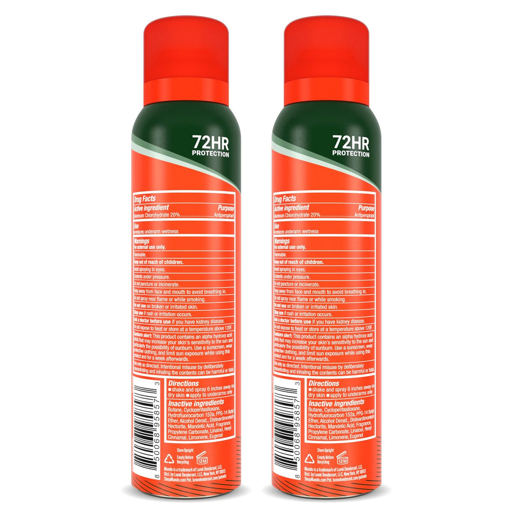 Men's Antiperspirant Deodorant Spray - 72 Hour Odor & Sweat Control - Clover Woods 2 Pack