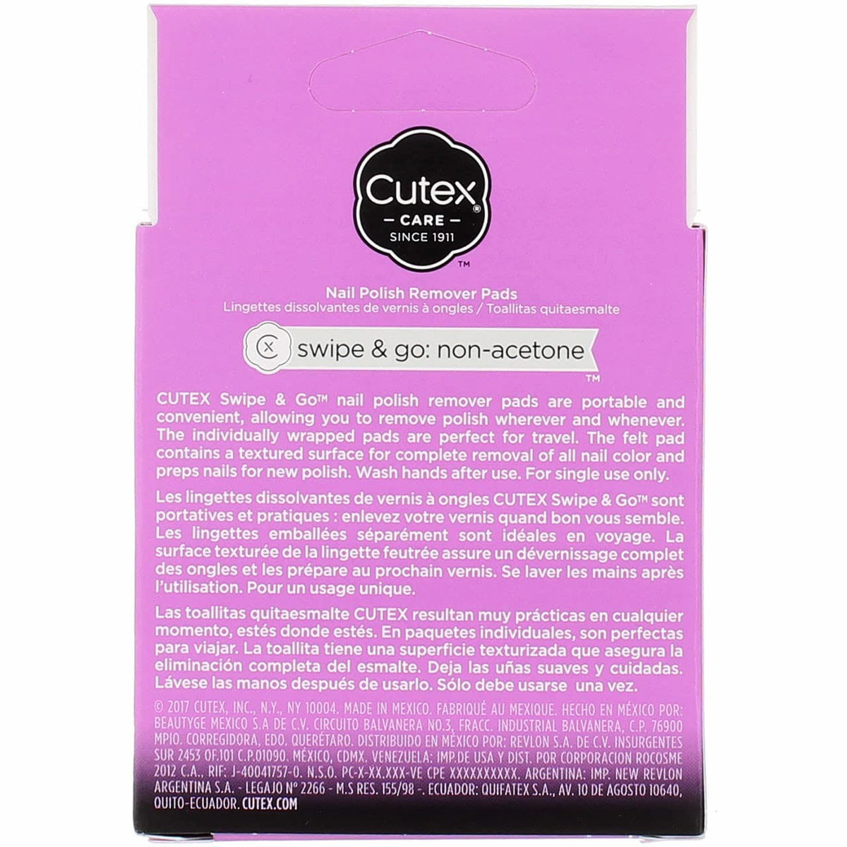 2 Pack Non-Acetone Nail Polish Remover Pads - Easy & Gentle