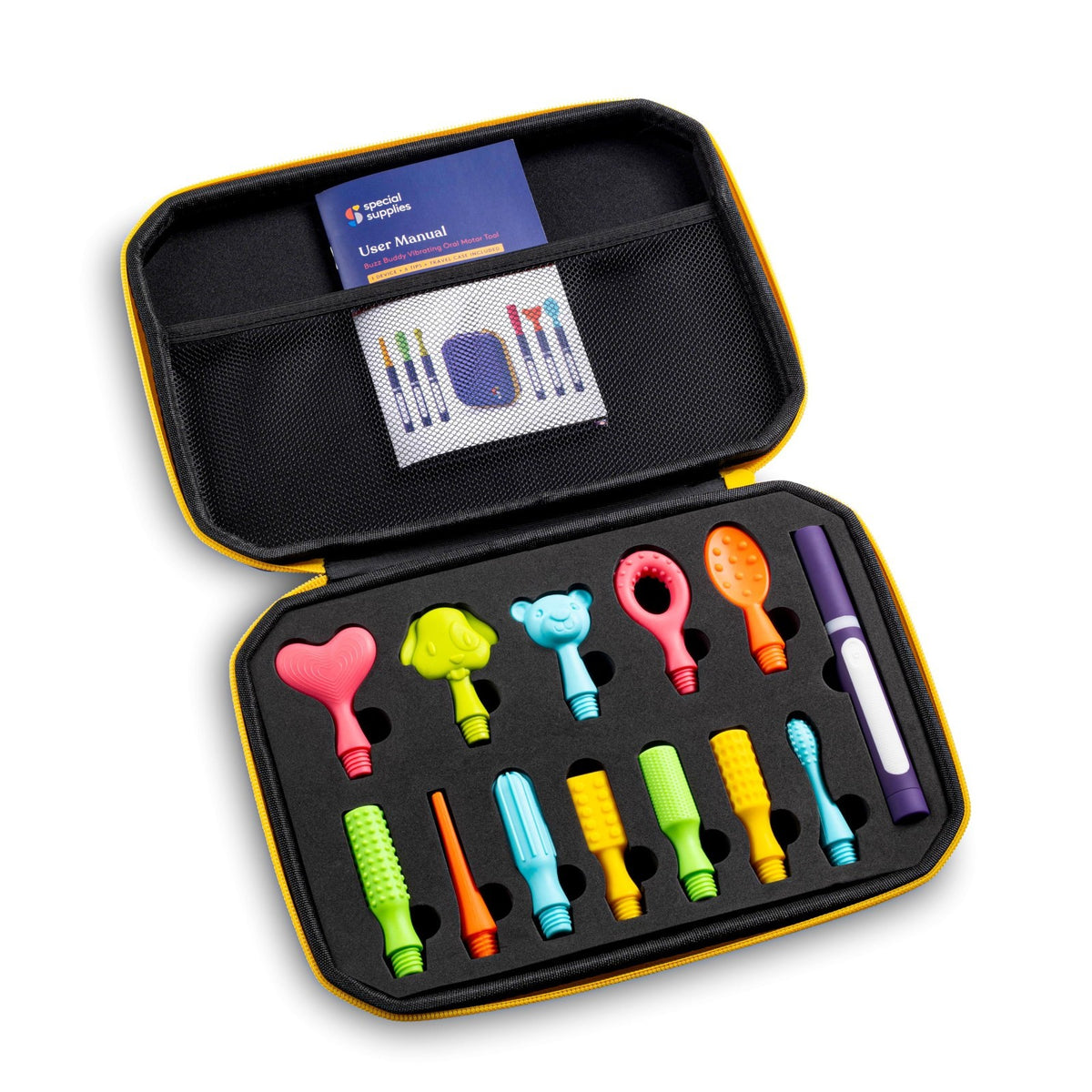 Oral Motor Stimulation Kit with 12 Textured Heads for Sensory and Speech Support