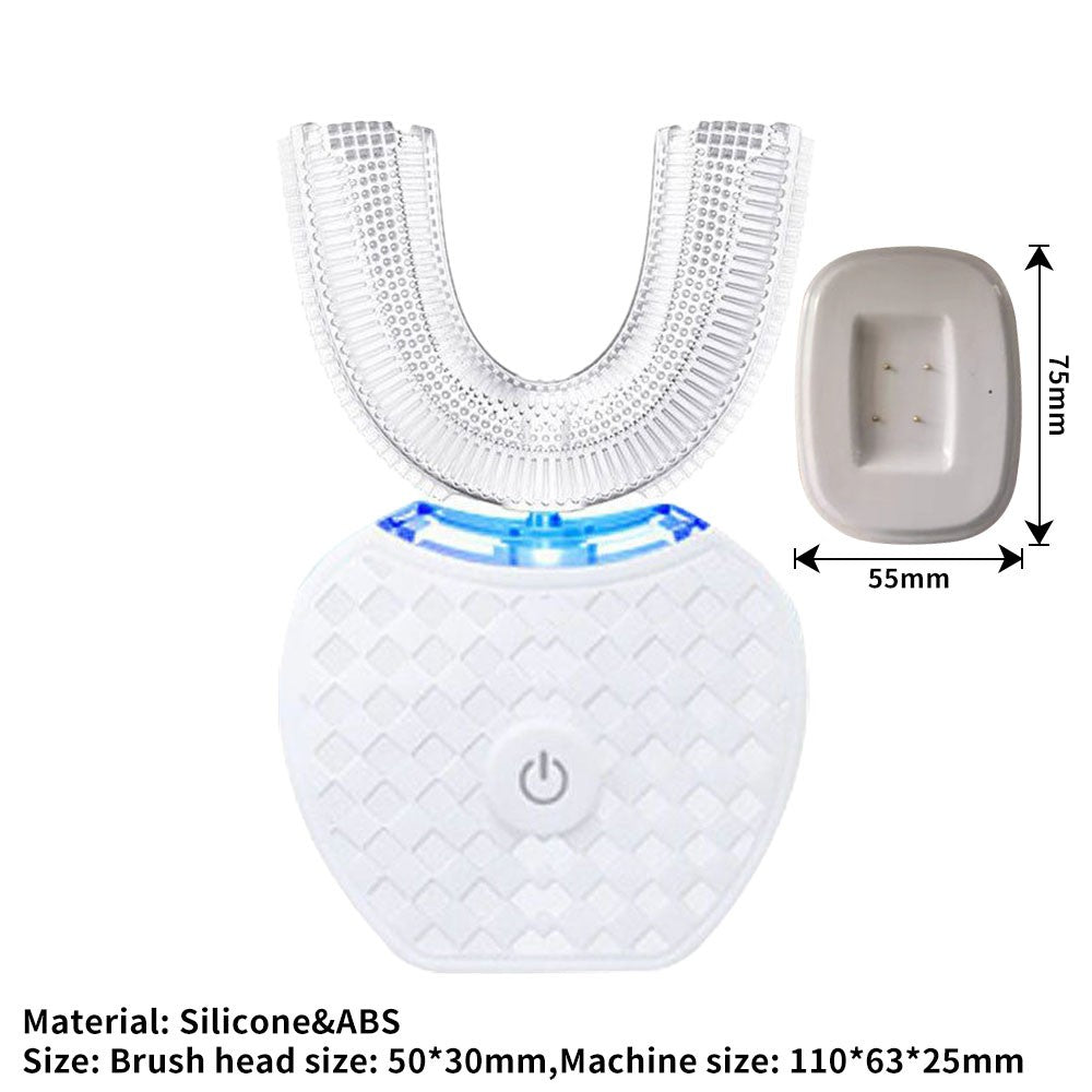 360° U-Shaped Sonic Electric Toothbrush with Blue Light for Adults