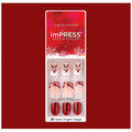 Press On Holiday Nails Reindeer & Candy Cane Design No Glue Short Manicure