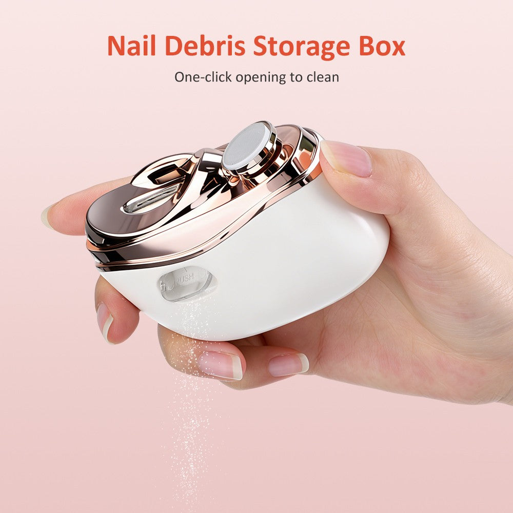 Electric Nail Clipper Trimmer with LED Light & Adjustable Speeds