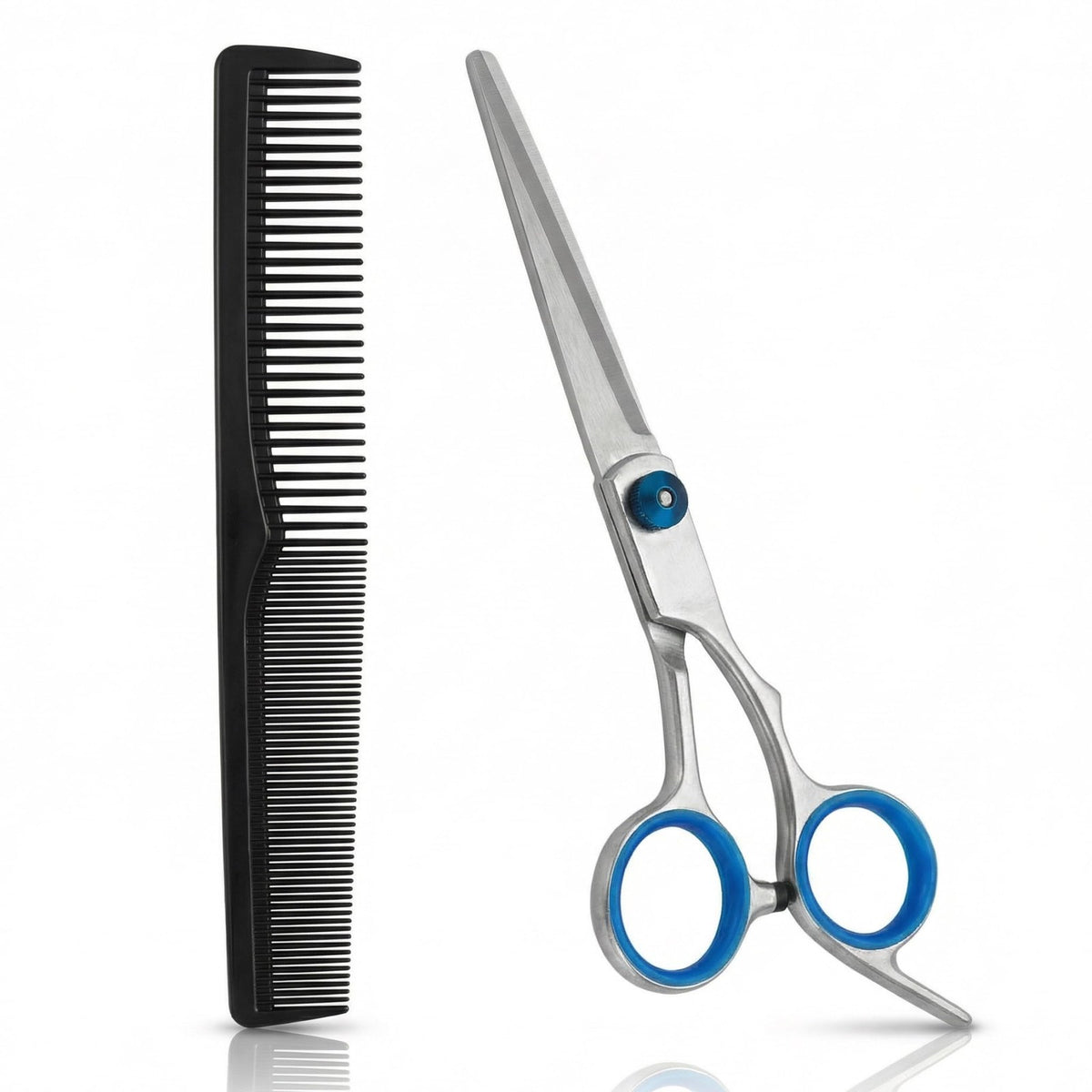 6.5 Inch Stainless Steel Hair Cutting Scissors with Adjustable Tension & Finger Rings