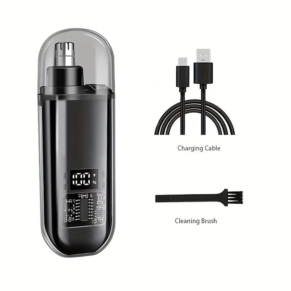 Rechargeable Nose and Ear Hair Trimmer - Portable, USB-C, Multiple Colors