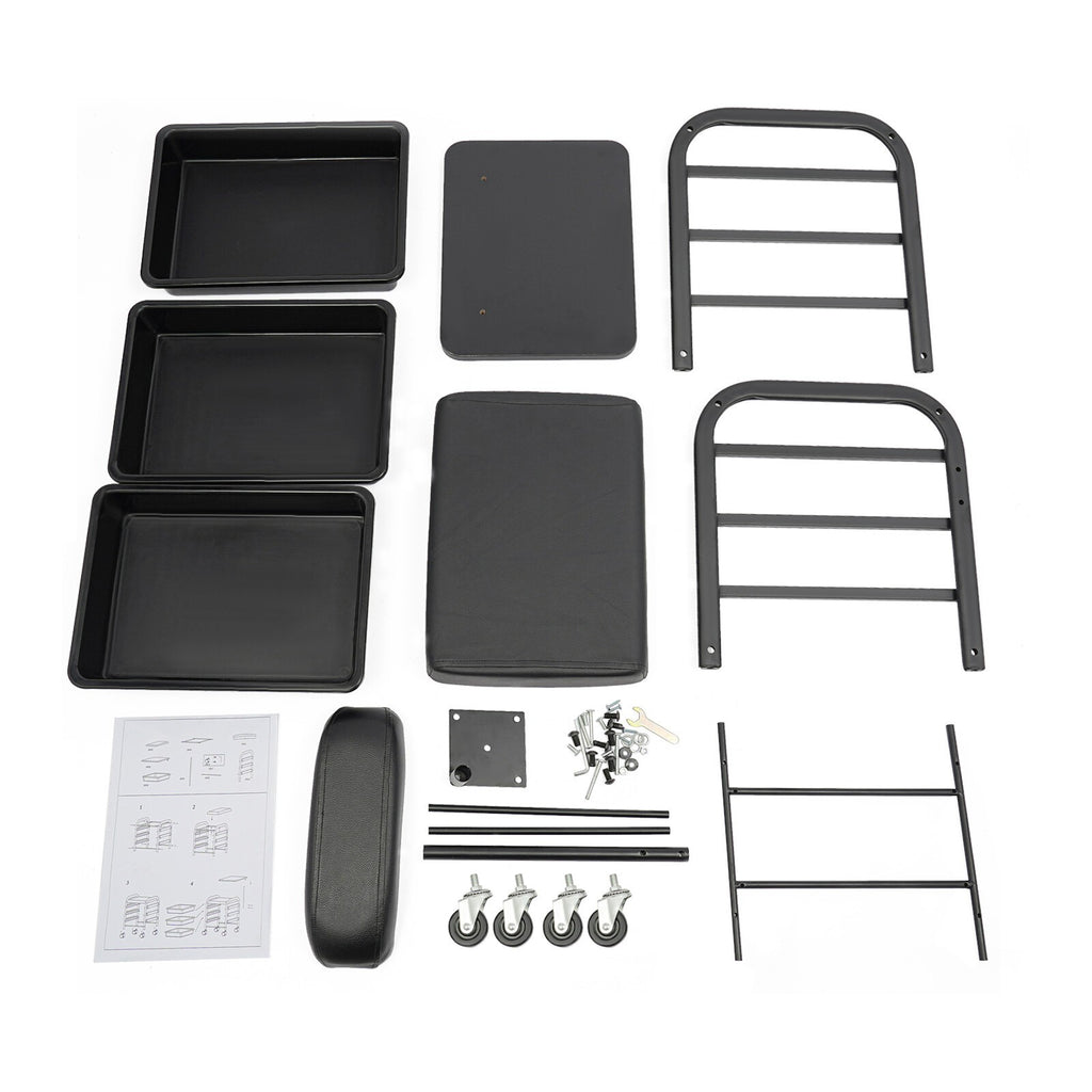 Portable Nail Salon Cart with 3 Drawers and Soft Cushion for Beauty & Spa