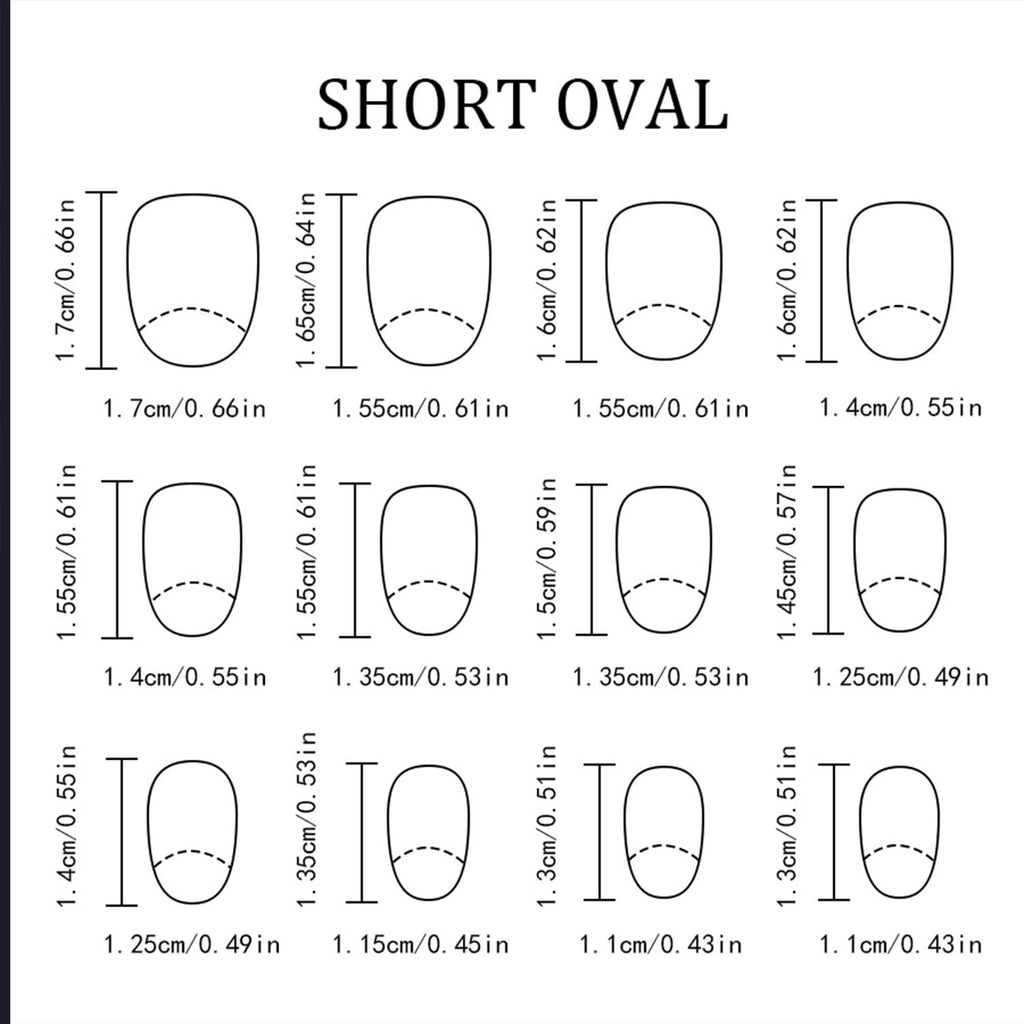 Halloween Short Oval Press On Nails with Ghost and Cat Designs - Reusable Fake Nails