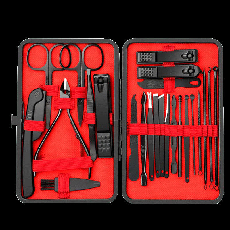 24-Piece Stainless Steel Nail Clipper & Manicure Pedicure Set with Portable Case