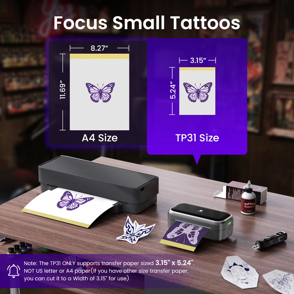 Tattoo Stencil Printer TP31 – Portable Thermal Printer for Beginners with 30 Sheets Paper